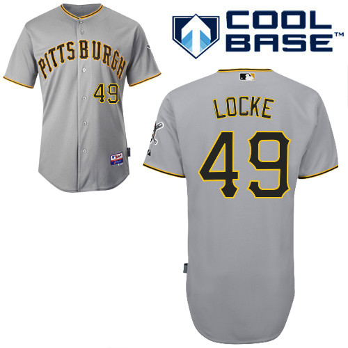 Jeff Locke #49 MLB Jersey-Pittsburgh Pirates Men's Authentic Road Gray Cool Base Baseball Jersey